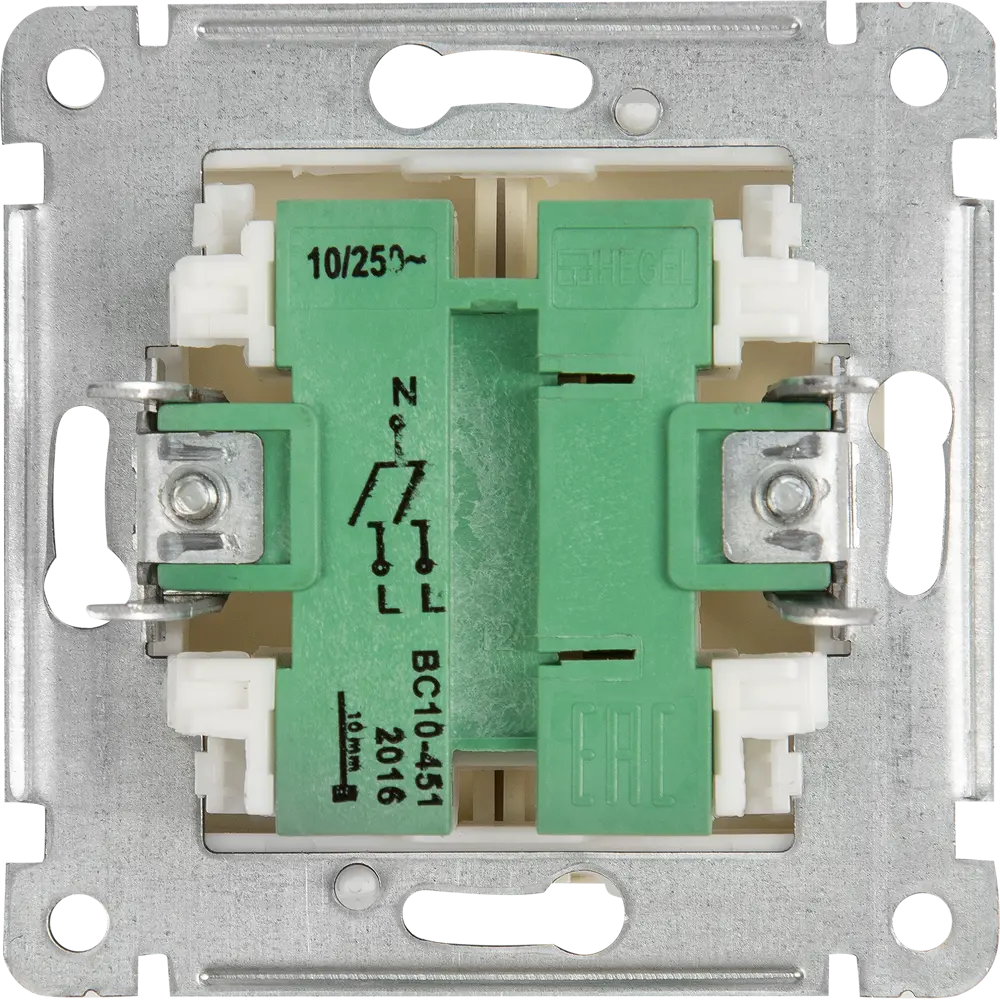 Выключатель встраиваемый Hegel Мастер 1 клавиша с индикатором цвет слоновая кость STLM-2197850 - Вид №2