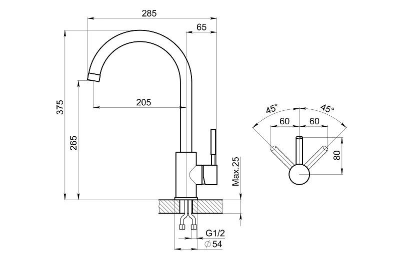 ST-4031, ПИРИТ, СМЕСИТЕЛЬ КУХОННЫЙ GRANULA Standart ST-4031-ST162 - Вид №2