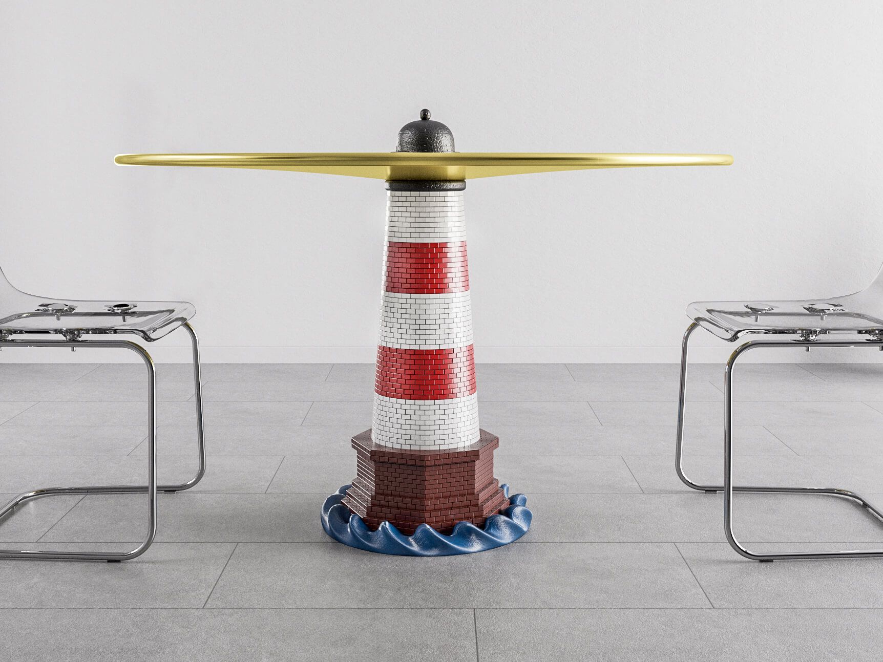 Круглый стеклянный обеденный стол LO Contemporary LIGHTHOUSE ARCH-00072203 - Вид №1