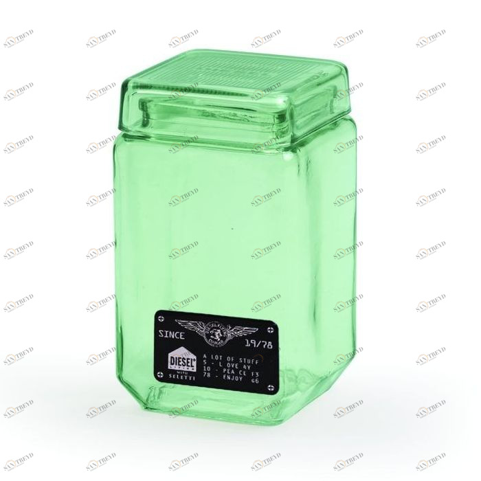 Банка с крышкой стеклянная 19х11 см зеленая Industrial Big SELETTI  00-3883331 Голубой;зеленый 