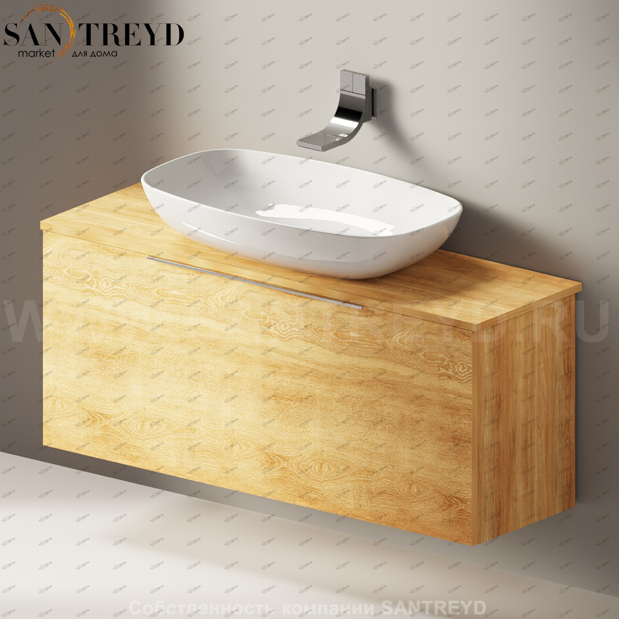 Flaminia BOX Настенная тумба для раковины 120 см с 1 ящиком BX944.WQ Ceramica Flaminia BX944WQ