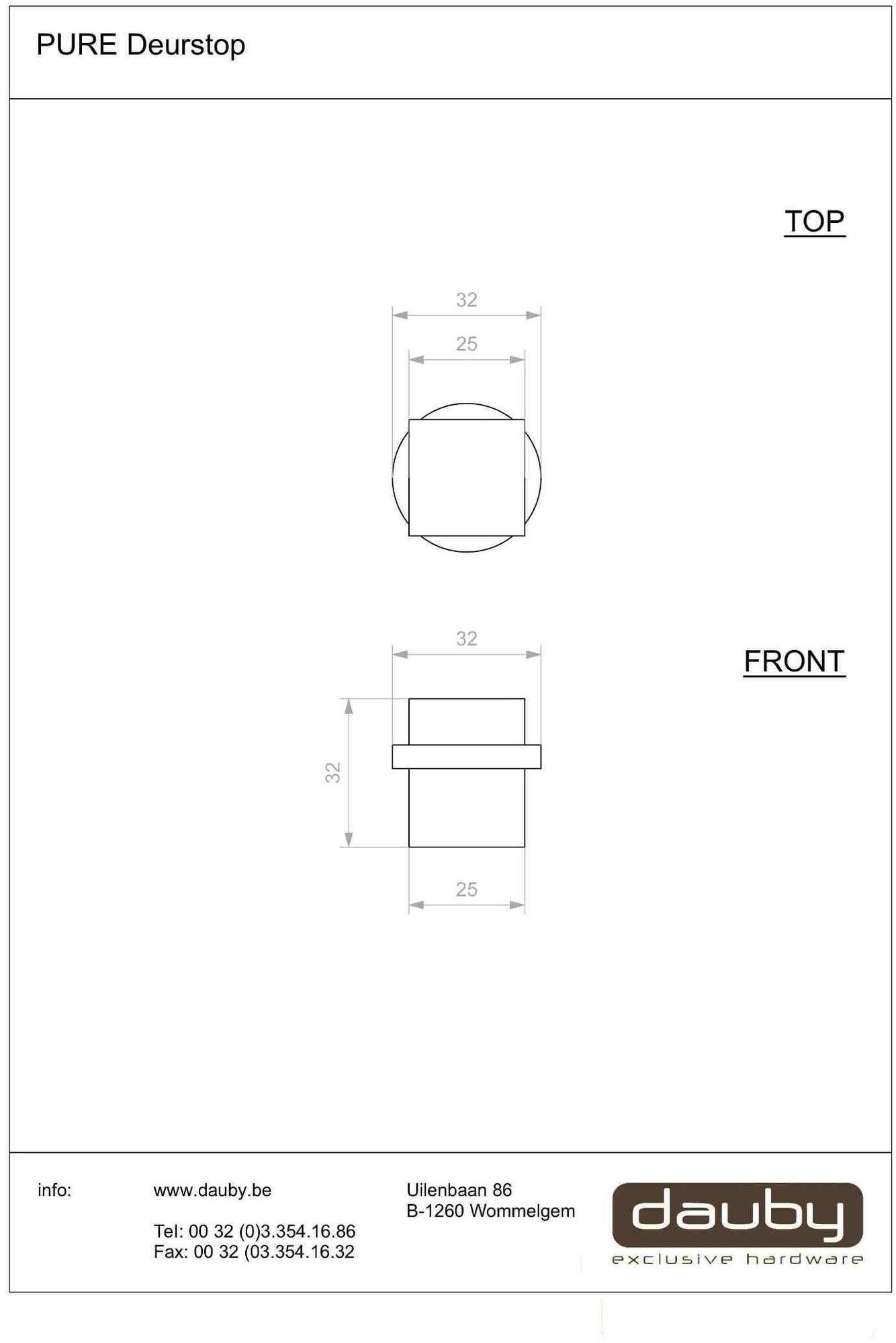 Dauby Дверной ограничитель Pure® 14620 - Вид №1