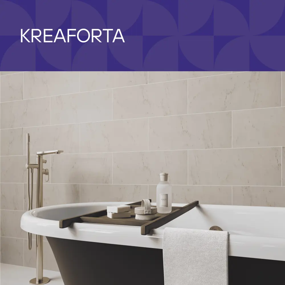 Панель ПВХ KREAFORTA Каррара серый 1200x250x10 мм 1.2 м² (4 шт.) 89454940 STLM-2038514  - Вид №1