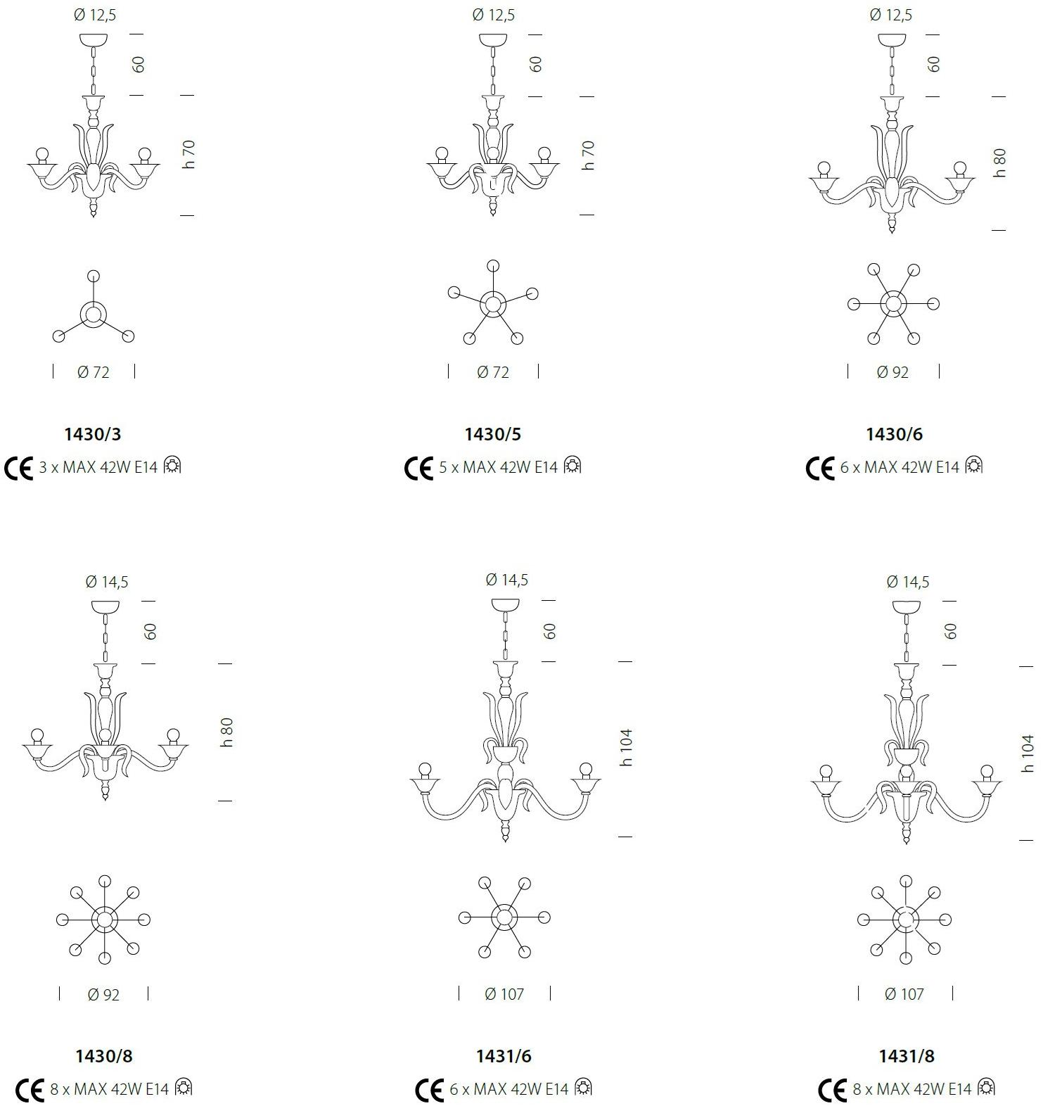 Sylcom Люстра из стекла Pisani 1430/1431 - Вид №6