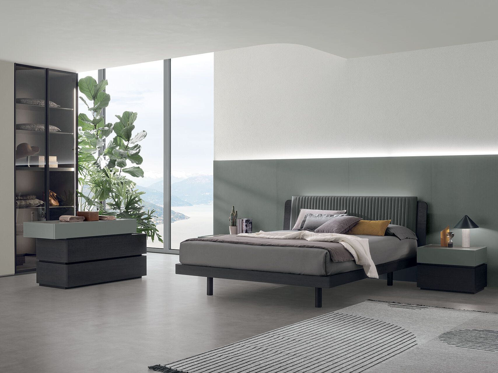 Деревянная двуспальная кровать с мягким изголовьем TOMASELLA BLISS ARCH-00088962 - Вид №3