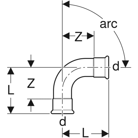 GEBERIT 31106 Отвод Geberit Mapress из нержавеющей стали  - Вид №2