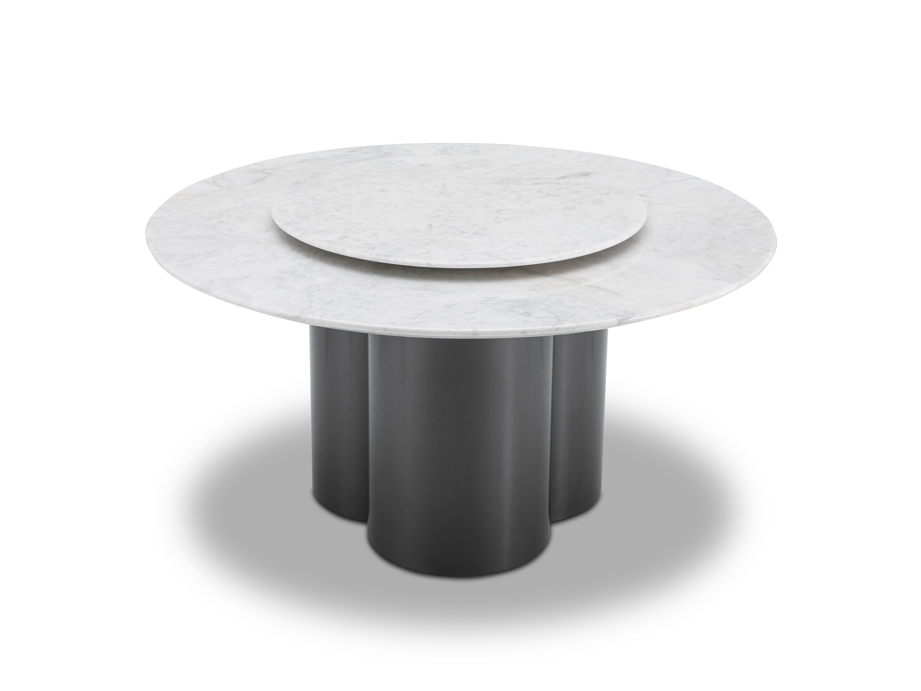 Круглый обеденный стол из мрамора и нержавеющей стали с Lazy Susan CAMPO DE' FIORI AST842 ARCH-00024071 - Вид №1