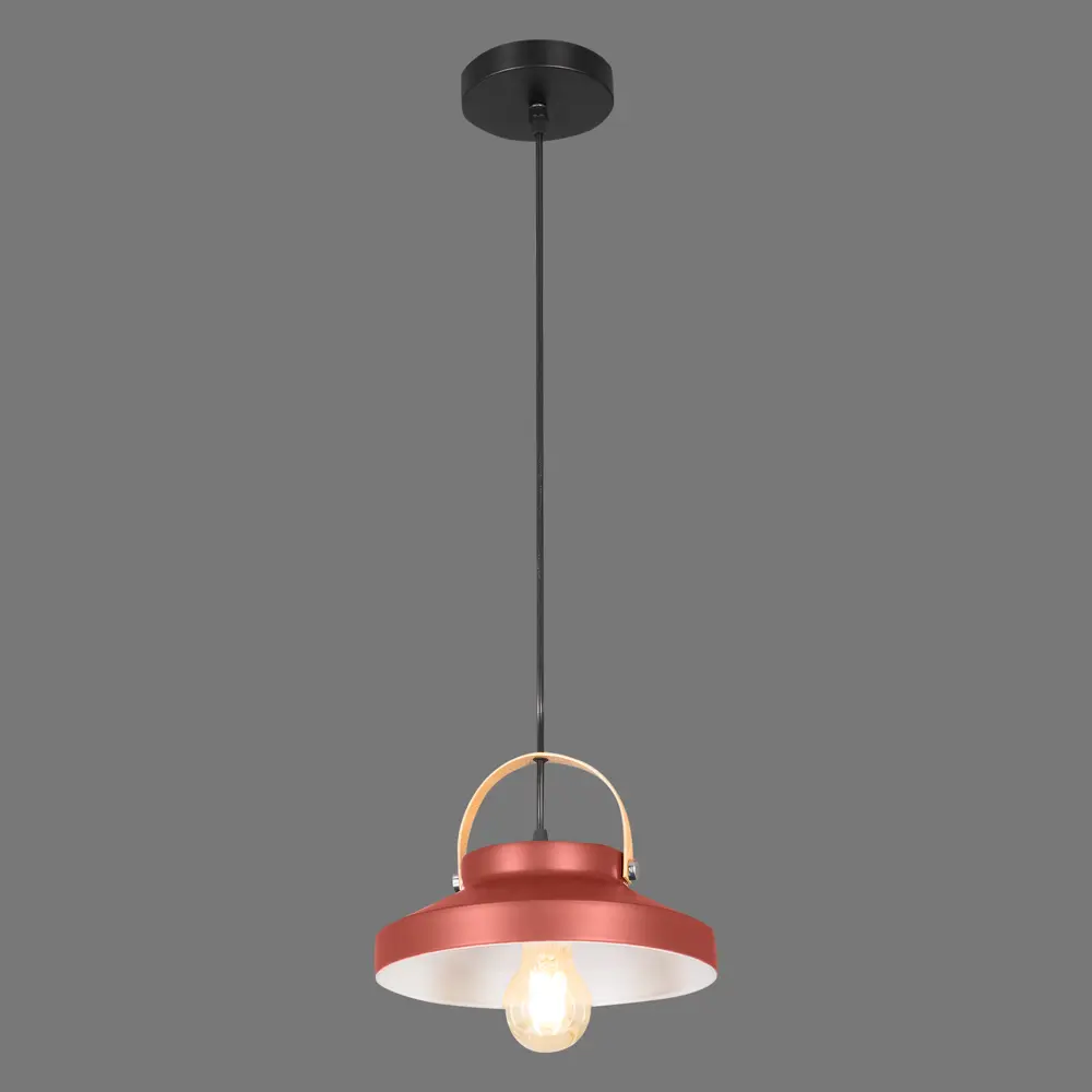 Подвесной светильник Toplight Wendi, 1 лампа, 7 м², цвет красный/дерево 82672378 STLM-2069607  - Вид №2