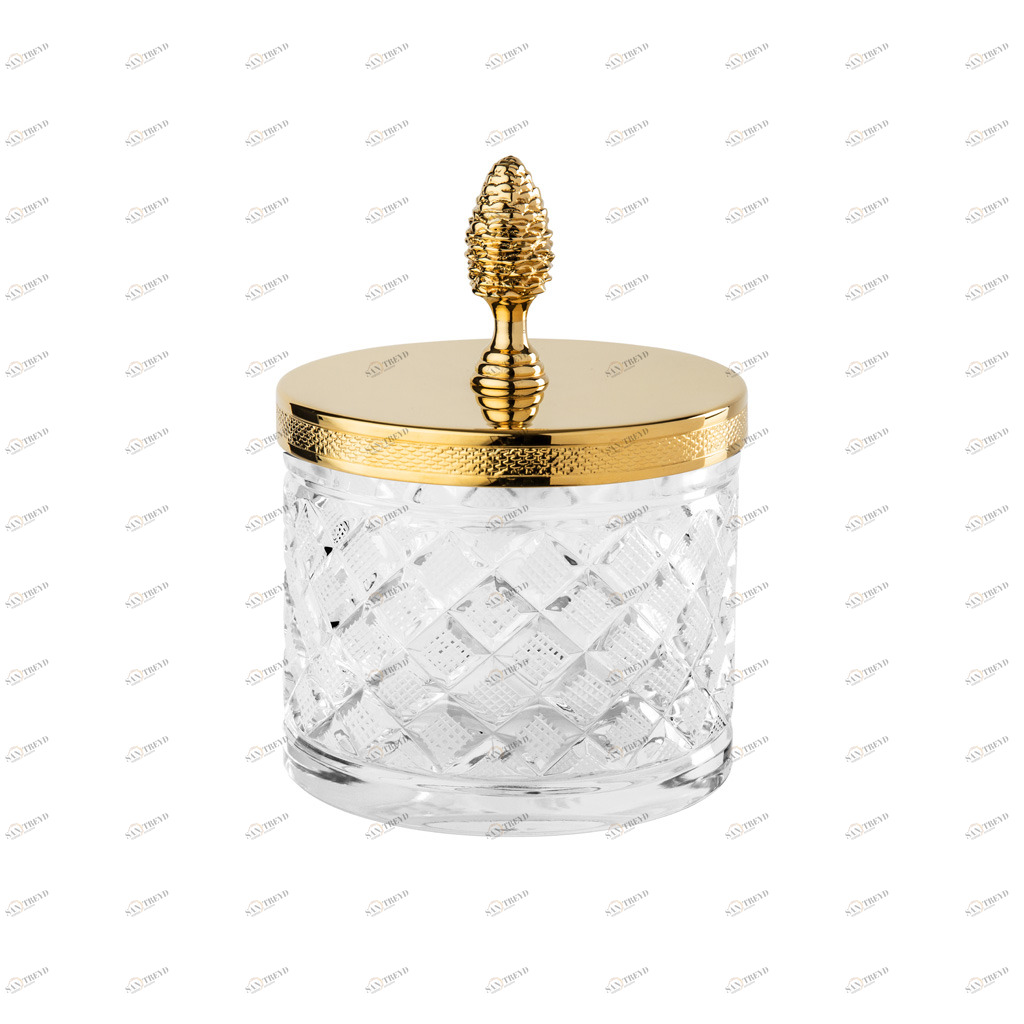 FS09C-624 FS09C-624 Большая банка с Q-наконечником, ручка из сосны ЛОСАН РАЗМЕР КРИСТАЛЛ Cristal & Bronze CRISTAL TAILLE “LOSANGE” CISELÉ 