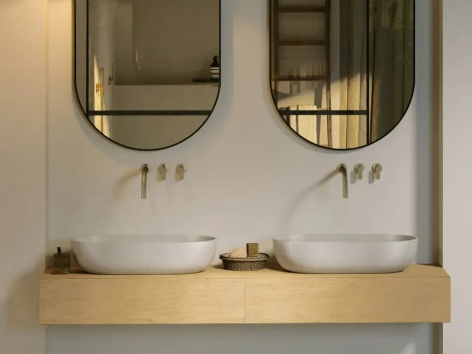 Овальная столешница из светлого бетона COCOON Maison ARCH-00125937