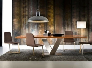 Former In Italia Прямоугольный стол из орехового дерева на стальной основе Totò