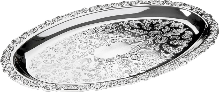 10611754 Queen Anne Поднос овальный Queen Anne 23x15см, сталь, посеребрение Сталь нержавеющая с посеребрением 