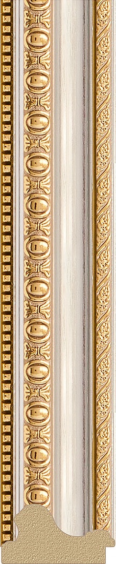 BY 7052 Зеркало в багетной раме - золотые бусы на серебре 60 mm EVOFORM Octagon - Вид №3
