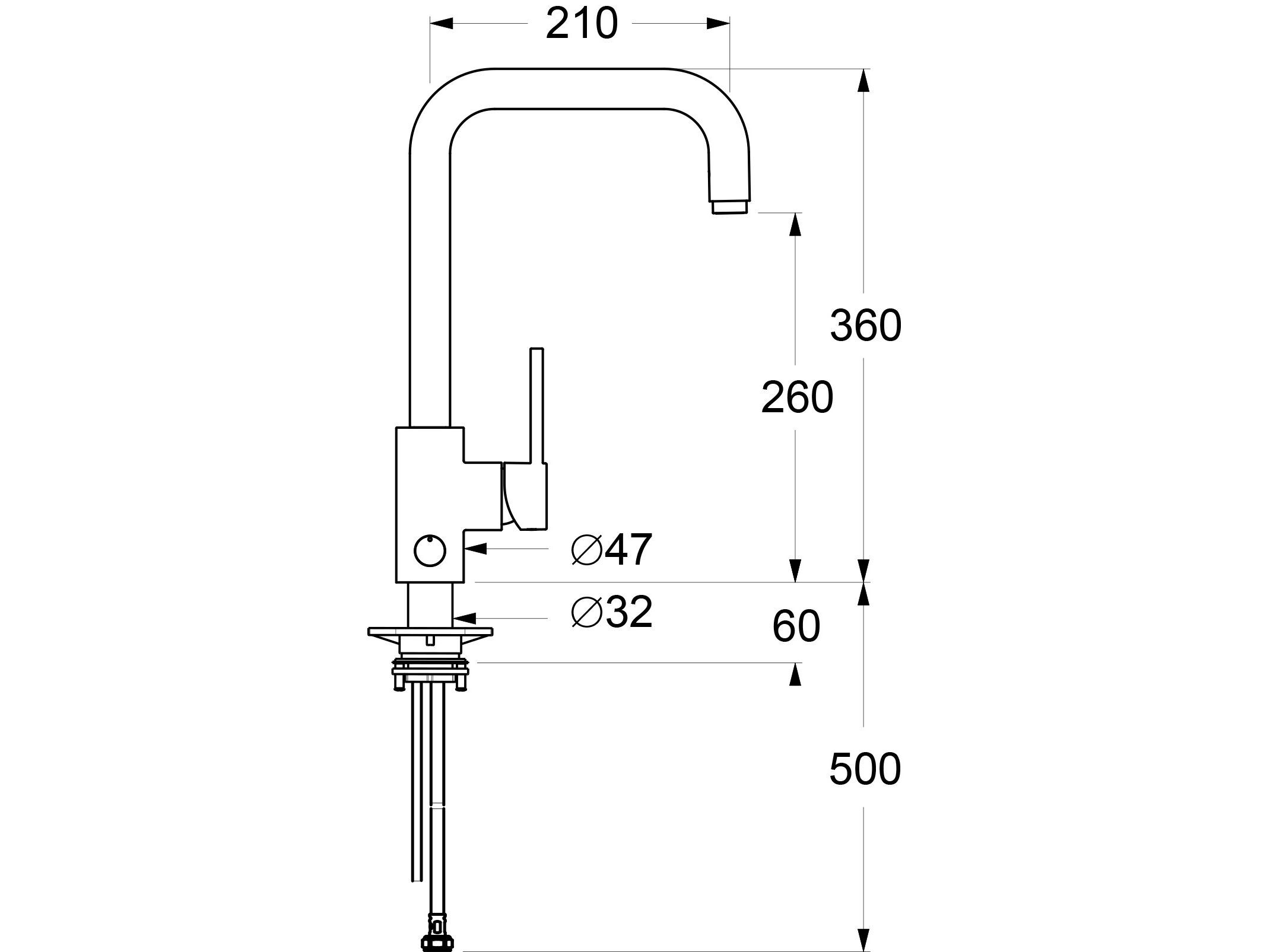 Однорычажный смеситель для кухни с поворотным изливом GUGLIELMI RUBINETTERIE чистый ARCH-00007094 - Вид №2