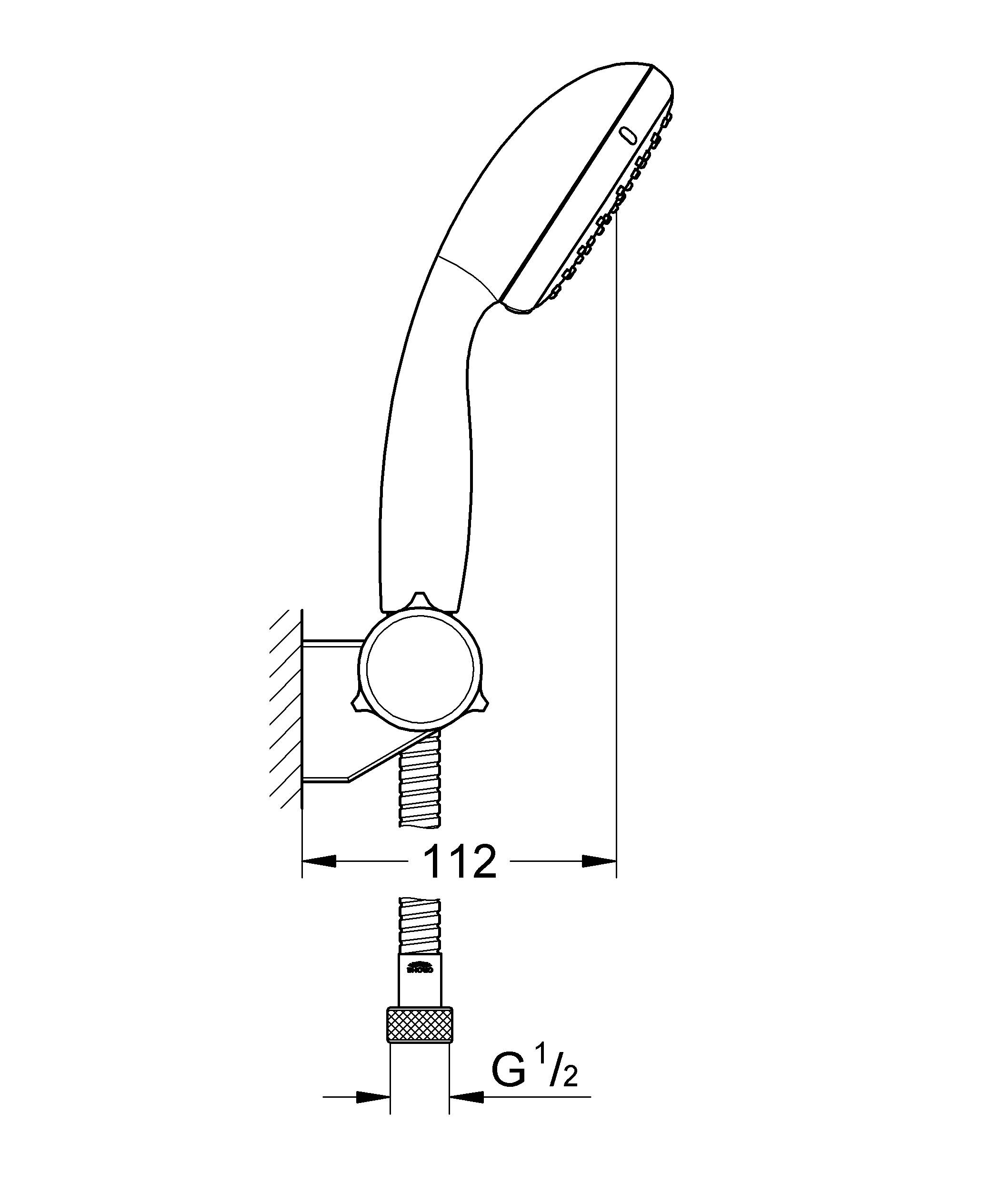 Душевой набор GROHE New Tempesta II, 5,7 л/мин, хром (2760110E) - Вид №1