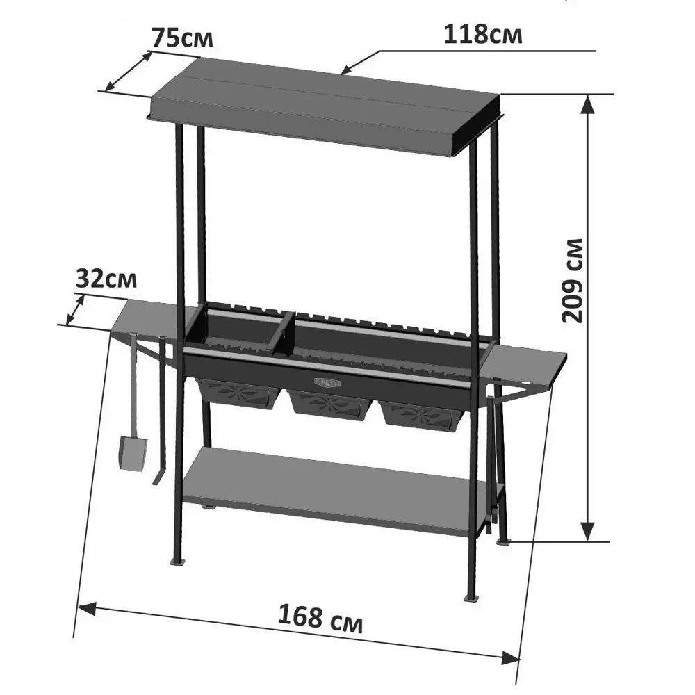 Мангал Pegasus 22x11x19 см FIREWOOD STLM-2198638 - Вид №4