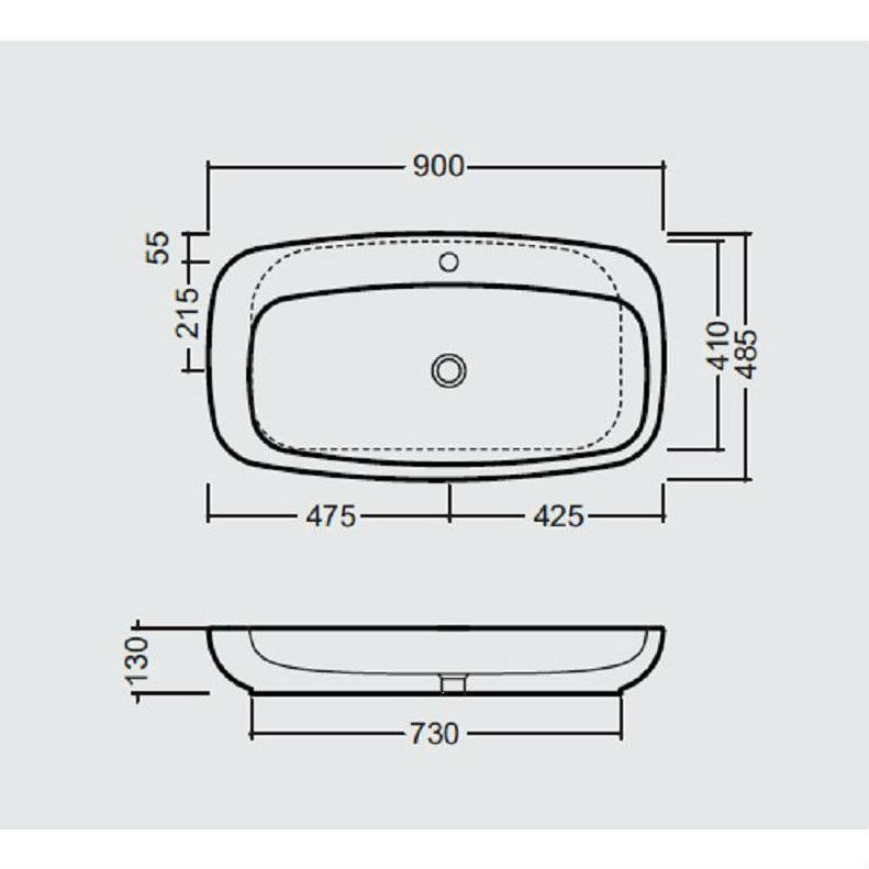 43371 Накладная раковина на столешницу  овальная Ceramica Hidra  - Вид №3