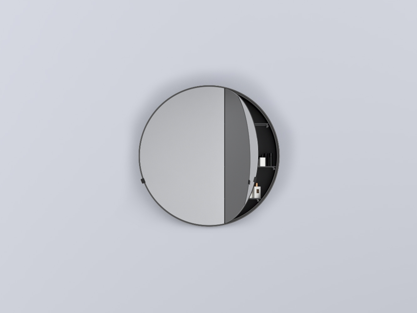 CASPCT-CM Round Box: Зеркальный шкафчик круглый с крашенной рамой 90 cielo I Catini Ceramica Cielo