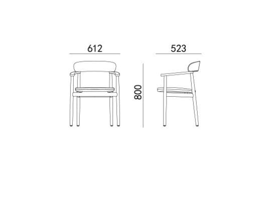Деревянный мягкий стул HC28 maison NOTCH ARCH-00072963 - Вид №2