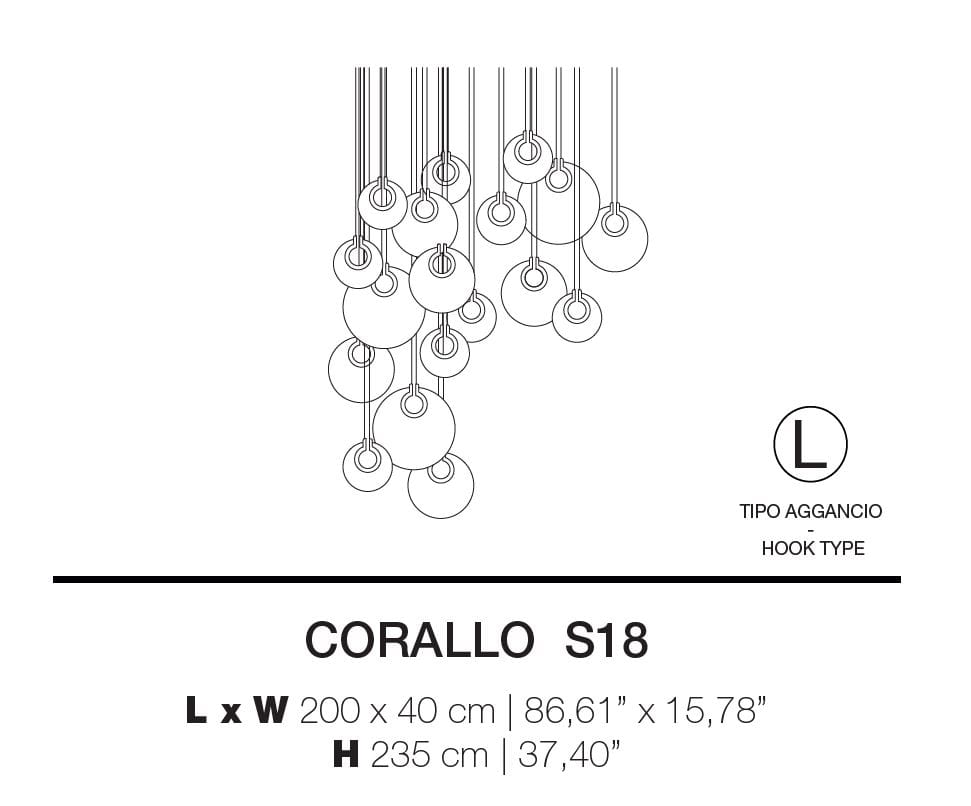 Стеклянный светодиодный подвесной светильник Euroluce Lampadari Коралл ARCH-00021969 - Вид №2