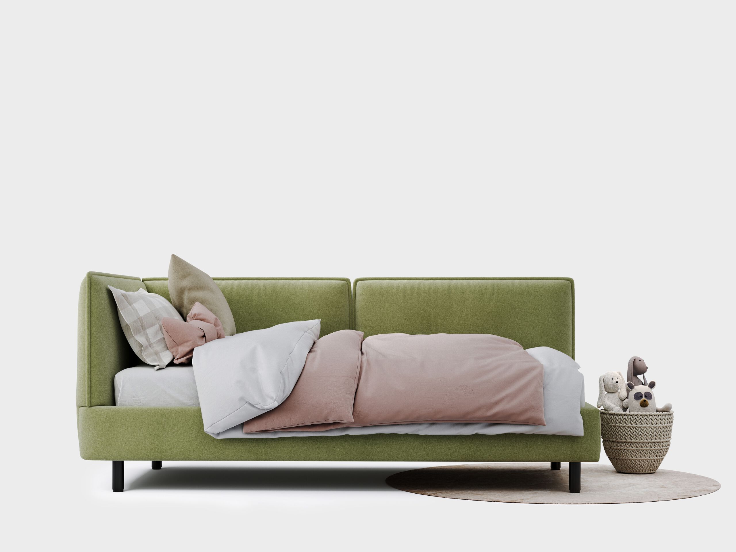 Односпальная кровать с мягким изголовьем Woodsoft MODENA ARCH-00147167