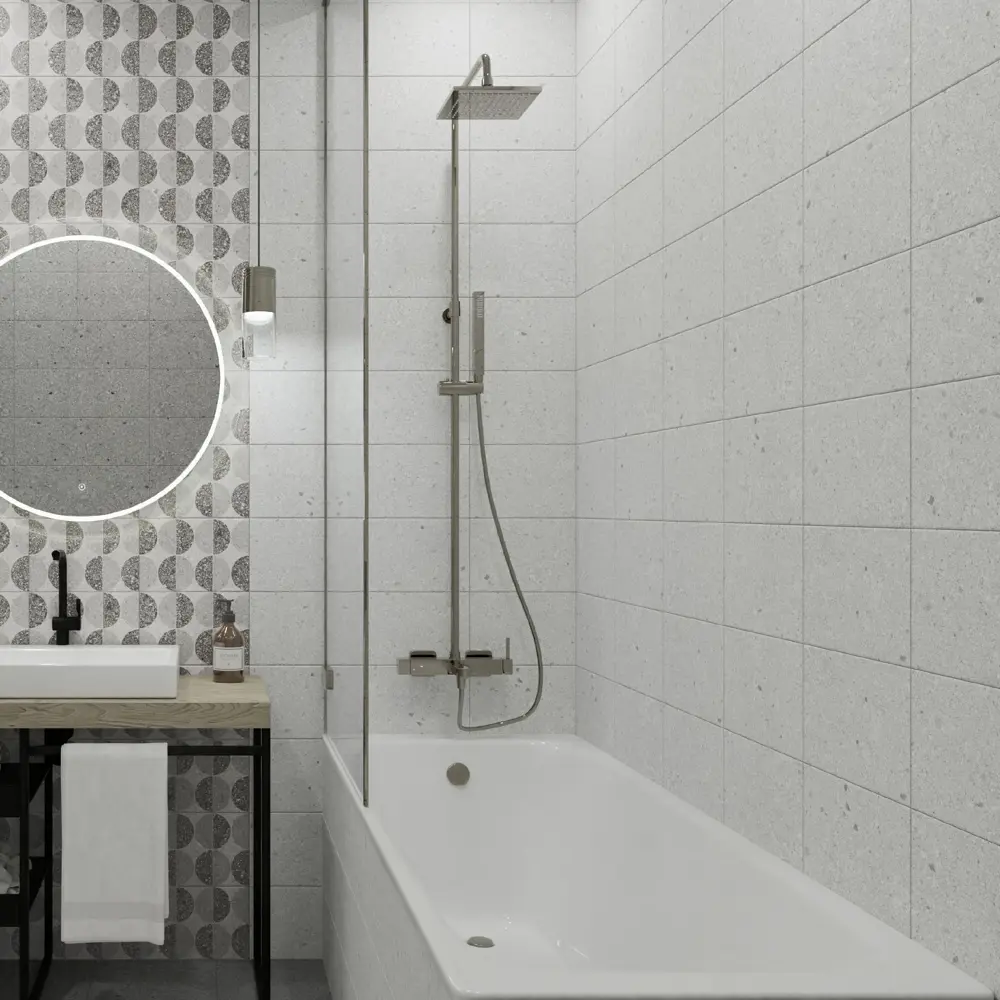 Плитка настенная Axima Руан 20x30 см 1.44 м² матовая цвет светло-серый терраццо STLM-2046156