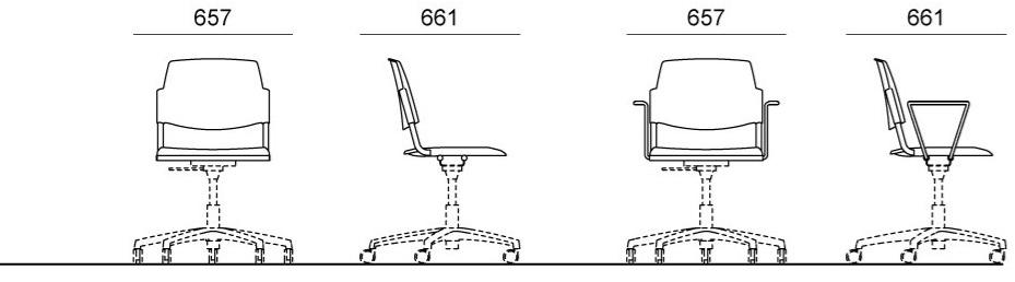 Diemmebi 5-спицевый стул на колесиках Volée sun-id-1347235 - Вид №1