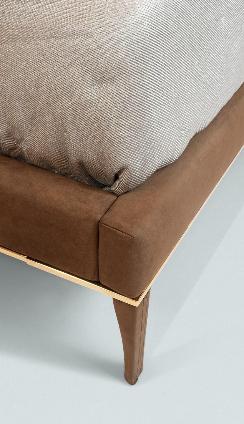 Paolo Castelli Двуспальная кровать из нубука со встроенной подсветкой sun-id-1469970 - Вид №5