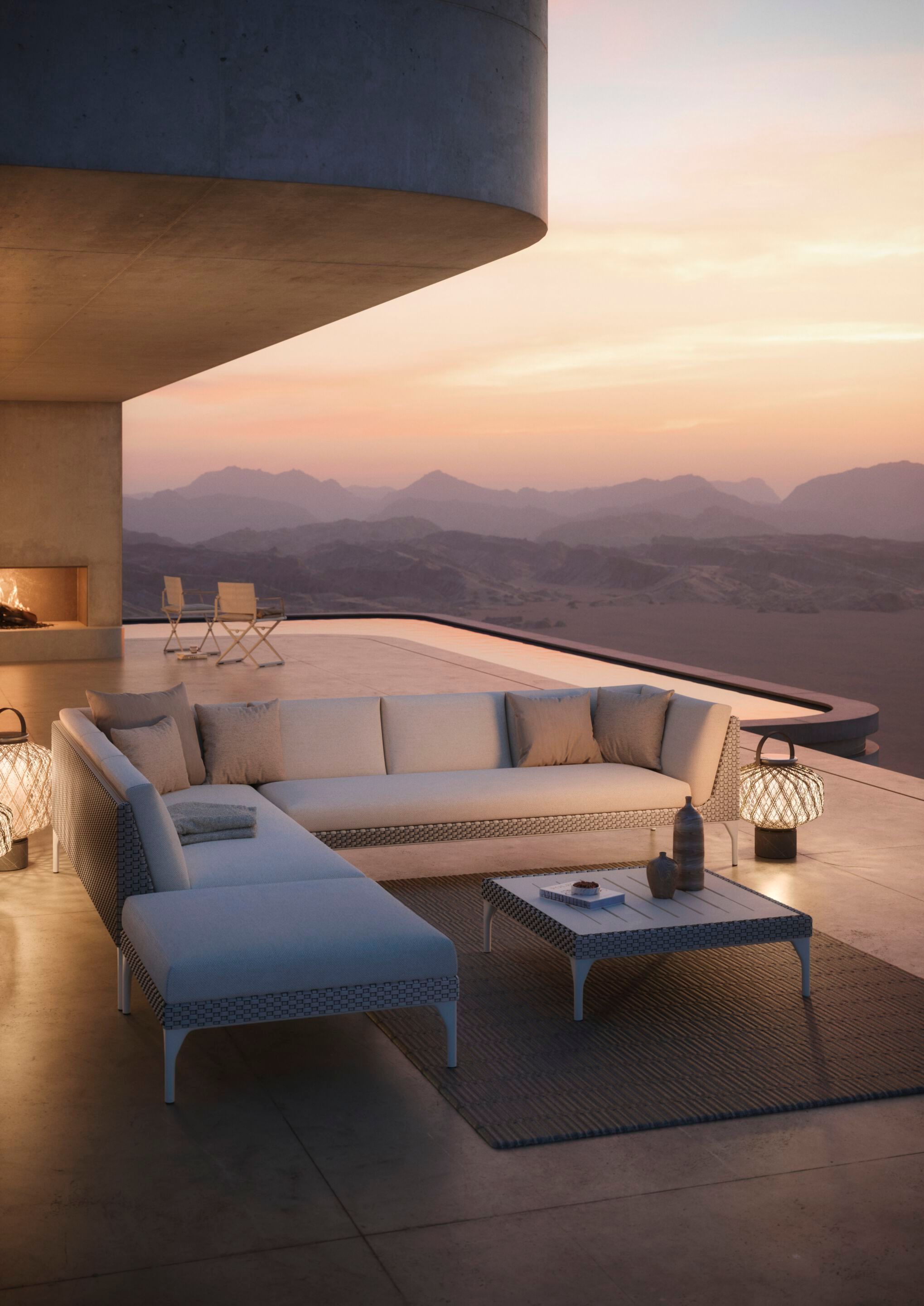 4-местный тканевый садовый диван DEDON MU ARCH-00014895 - Вид №3