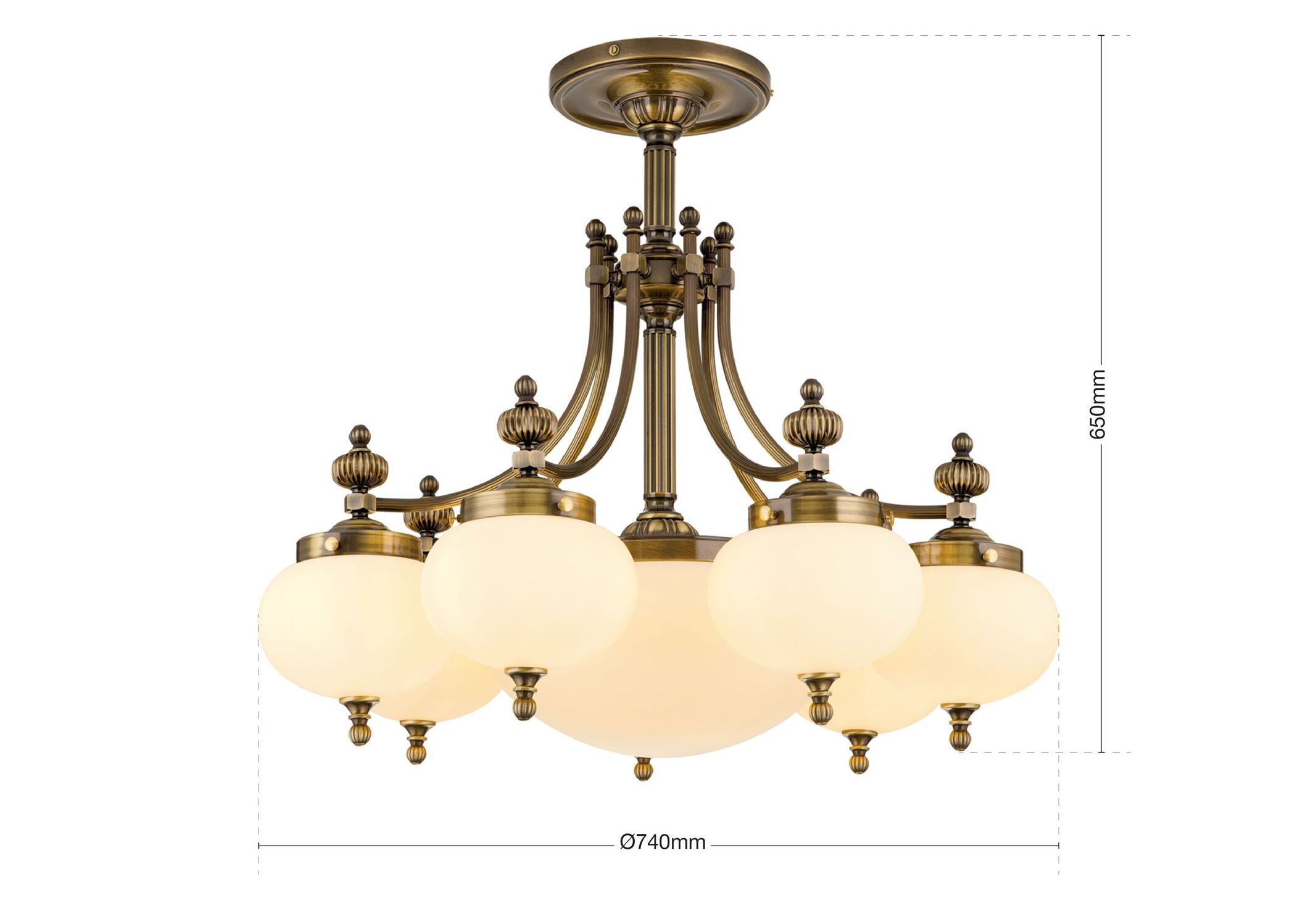 Люстра из латуни и стекла Orion Wiener Nostalgie ARCH-00047383 - Вид №7