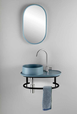 A503V1.105 Подвесная консоль стальная для раковины L503 A. e T. Italia KOMBO Черный матовый AeT ITALIA - Вид №1