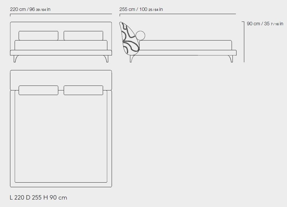 Двуспальная кровать из ткани с мягким изголовьем ETRO Home Interiors ARCH-00090494 - Вид №5