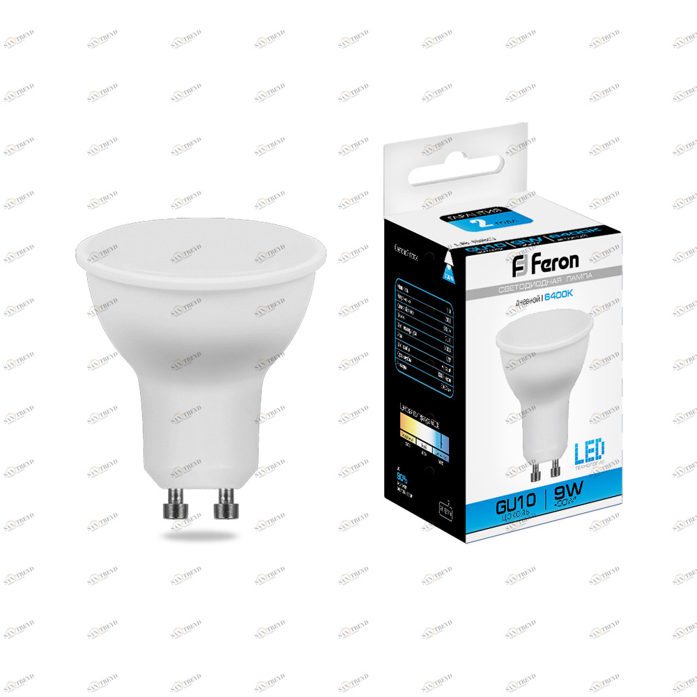 Лампа светодиодная Feron MR16 GU10 9W 6400K LB-560 25844 FERON  00-3956612 Матовый 