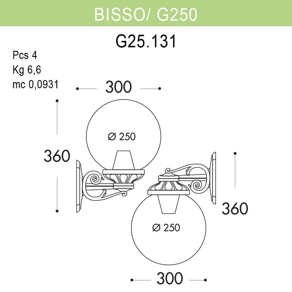 Уличный настенный светильник Fumagalli Bisso/G250 G25.131.000.AXE27 FUMAGALLI BISSO, G250 271792 Черный  - Вид №1