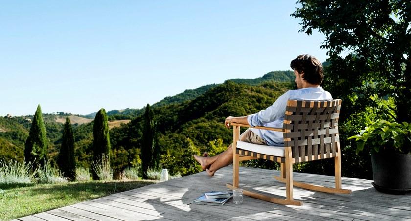 TRIBÙ Кресло-качалка из тика Vis à vis 01713 - Вид №3