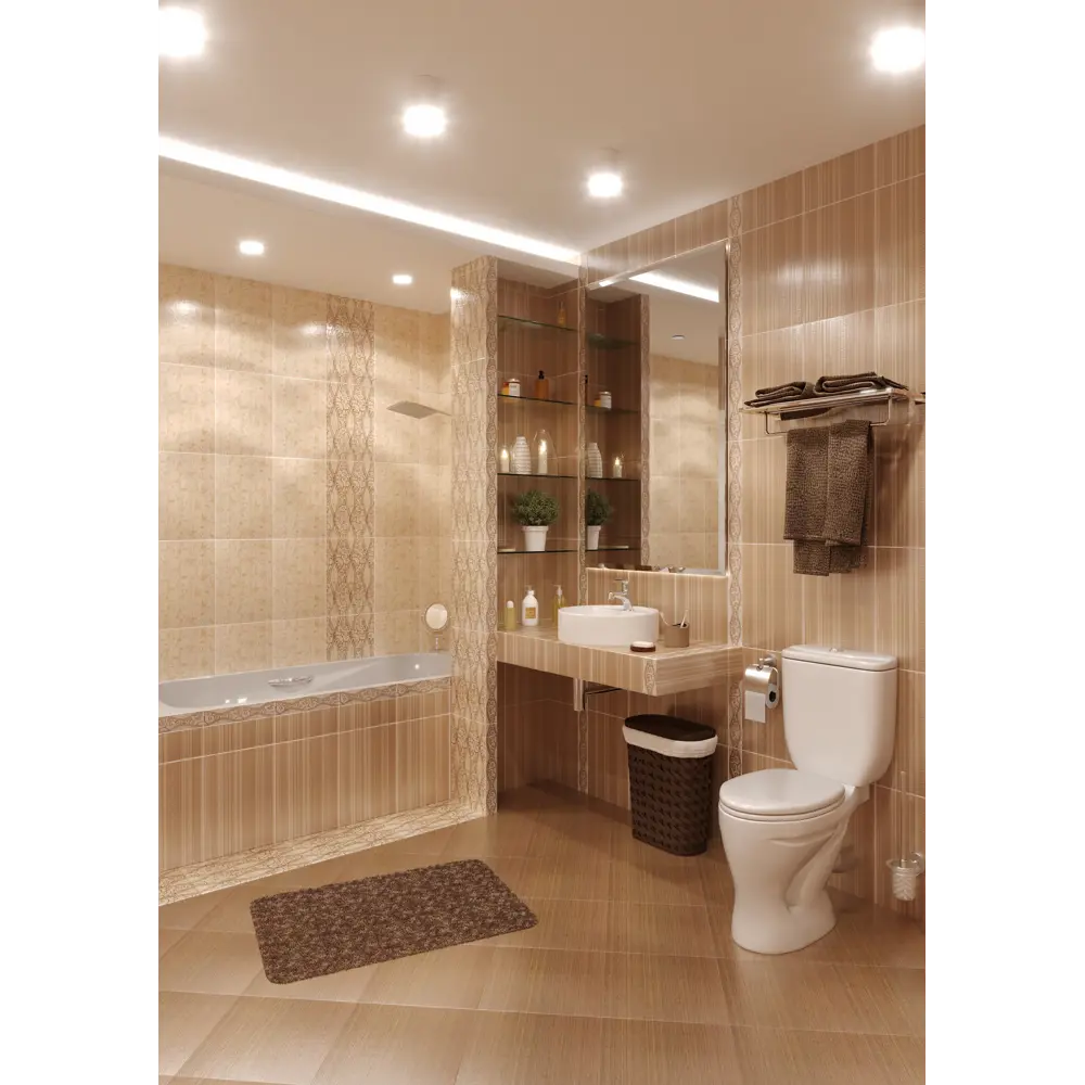 Бордюр «Линеа Шираз» 27.8х6.2 см цвет бежевый Azori STLM-2044874 - Вид №3