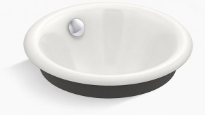 KOHLER Круглая встраиваемая раковина для ванной комнаты Iron Plains с краской Iron Black с нижней стороны K-20211-P5-FF