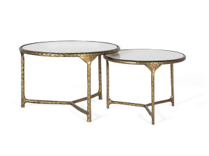 Высокий круглый мраморный журнальный столик