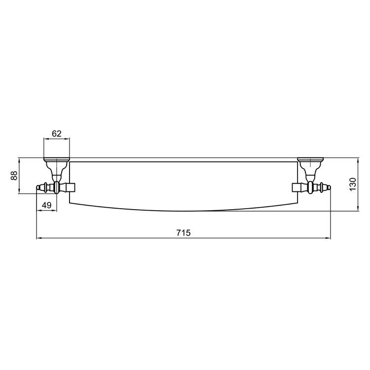 AM500701010 Стеклянная полка Webert Ottocento - Вид №1