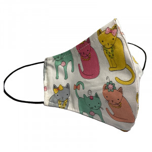 ПР0051811 Маска защитная (для людей) многоразовая двухслойная Модные Котики, размер S,M Pride