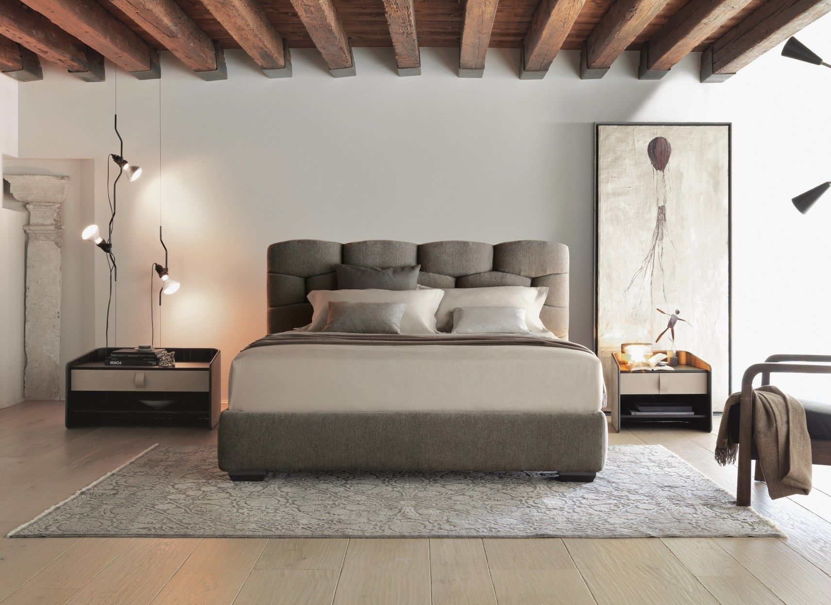 Двуспальная кровать с мягким изголовьем Flou MAJAL ARCH-00099291 - Вид №3