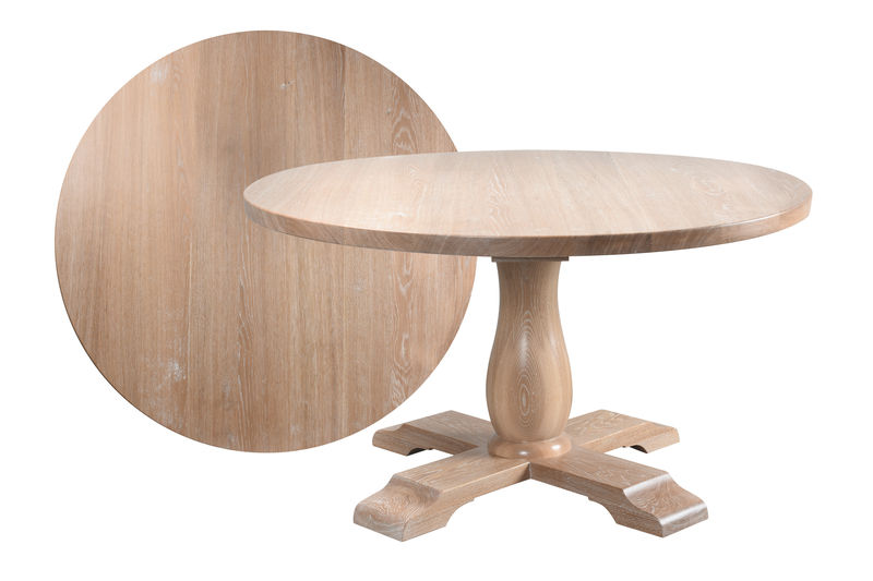 HT147A Круглый обеденный стол с перекрестным основанием ijlbrown  - Вид №1