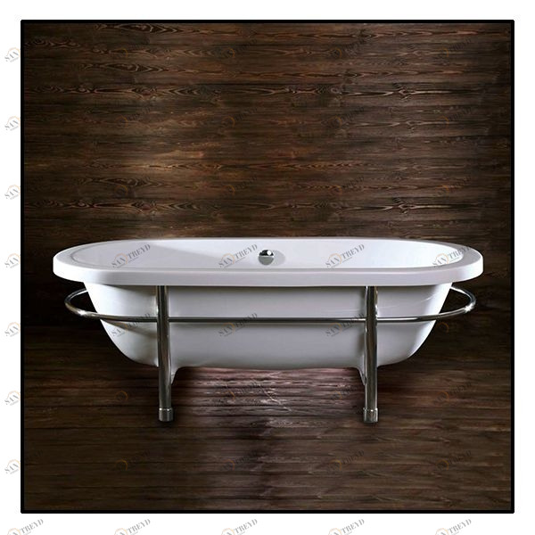 Ванна напольная отдельностоящая белая с рамой-поручнем  Akcjum Olivia WR-10 WR10