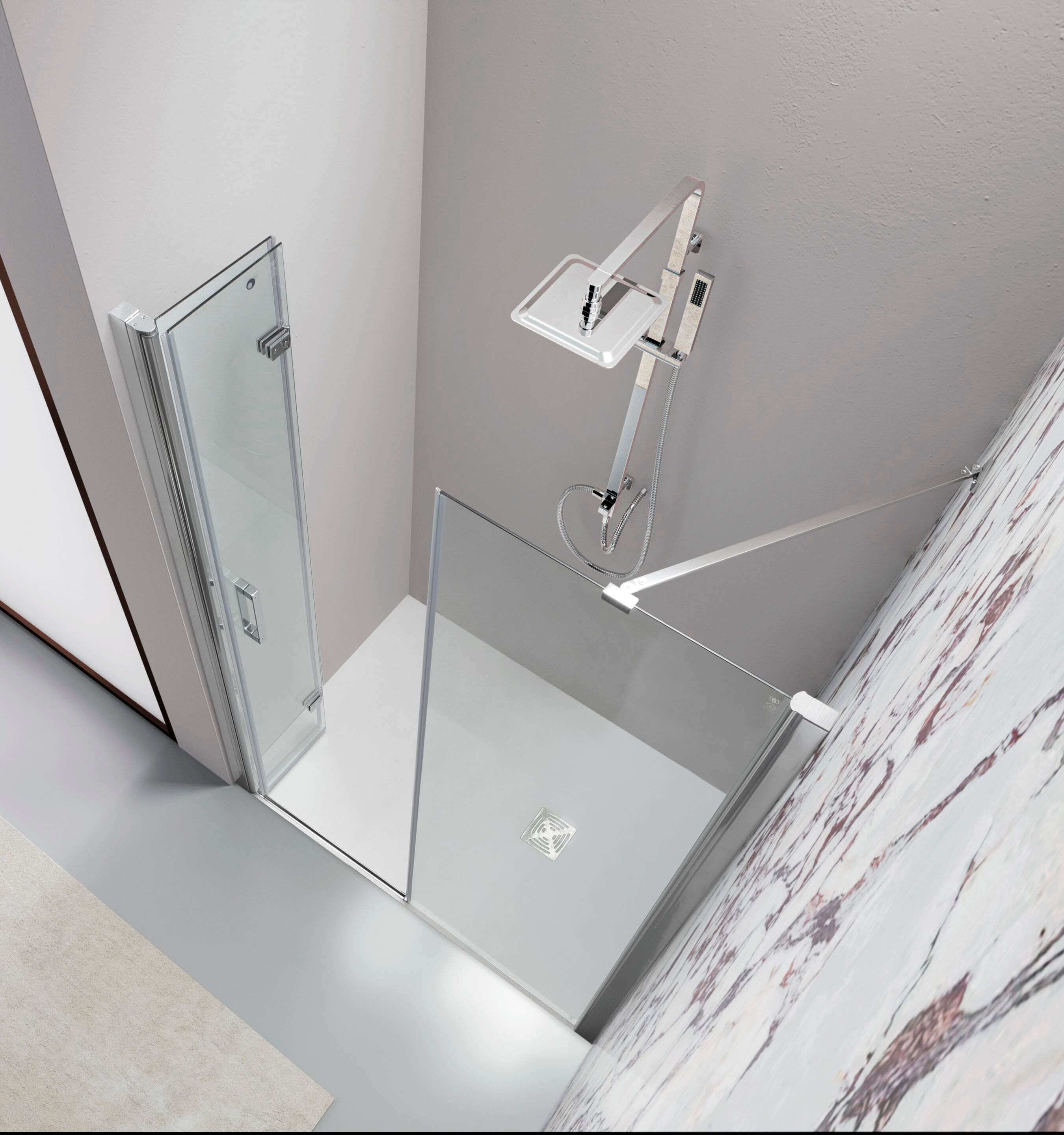 Алюминиевая и стеклянная душевая кабина с раздвижной дверью TAMANACO TPS35 ARCH-00116383