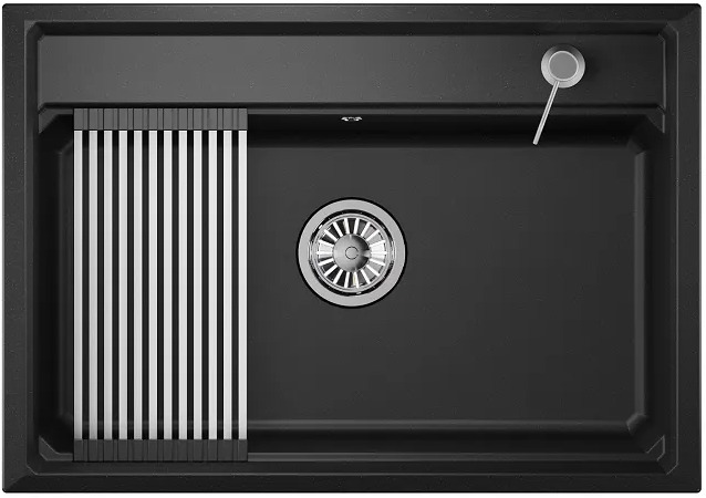 KS-7301, ЧЁРНЫЙ кухонная мойка, кварц