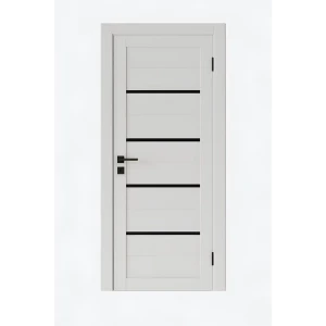 Дверь межкомнатная со стеклом Корса 60x200 см Hardflex цвет белый с замком и петлями 89434240 STLM-2137039