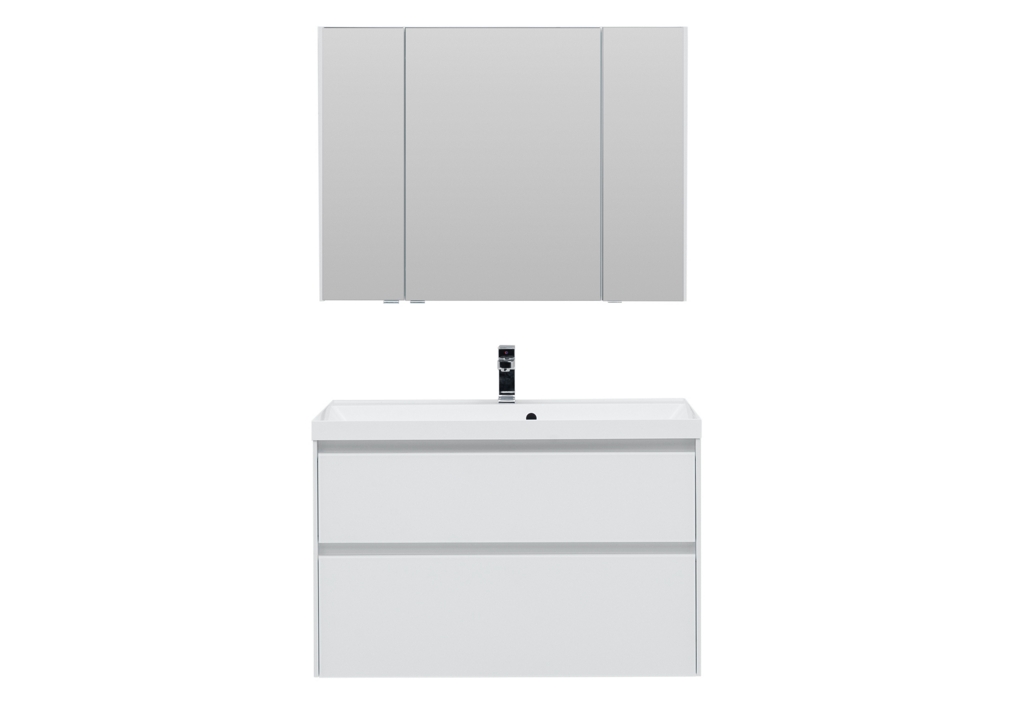 Мебель для ванной Aquanet Гласс 100 белый 0240468 - Вид №2