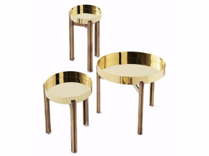 Круглый латунный журнальный столик