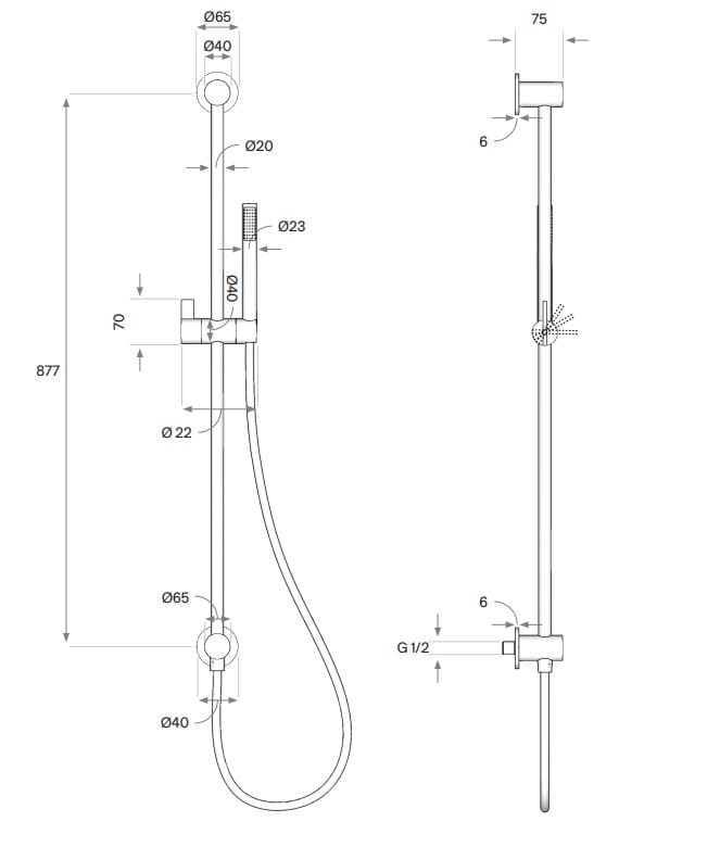 Термостатическая душевая колонка из нержавеющей стали с ручным душем COCOON Piet Boon ARCH-00012732 - Вид №1