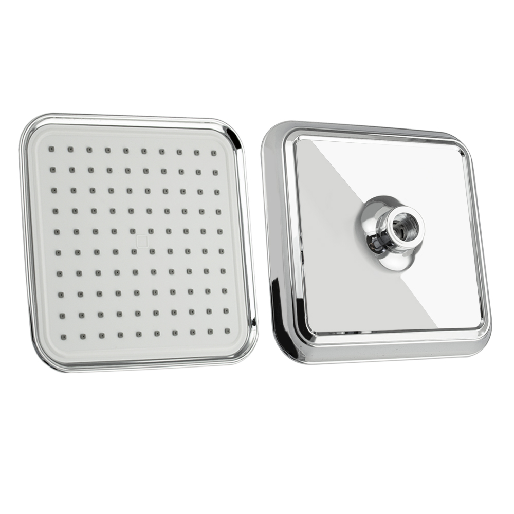 GFmark - Лейка большая, тропический душ, квадратная, белая с хромом, 200 х 200 мм, код: 6043 